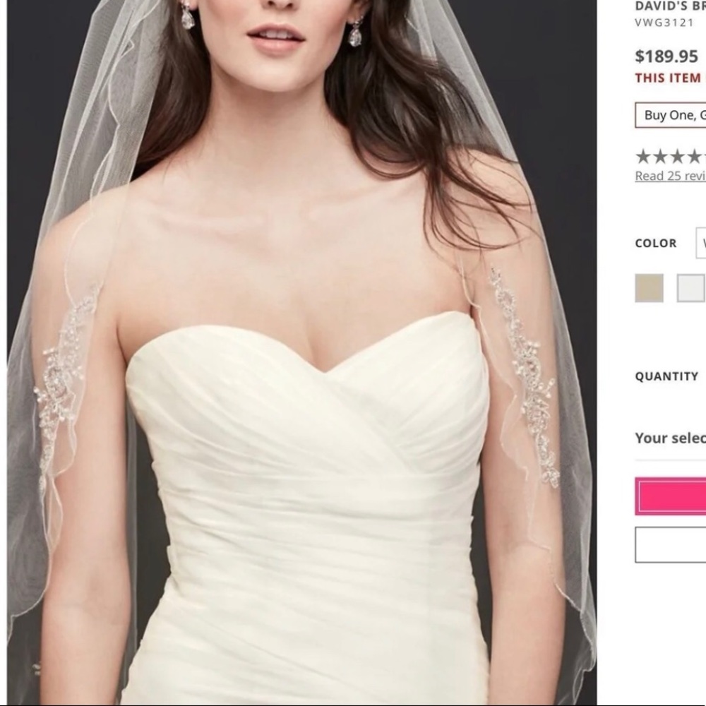 David Bridal sparkling wedding veil  NWT